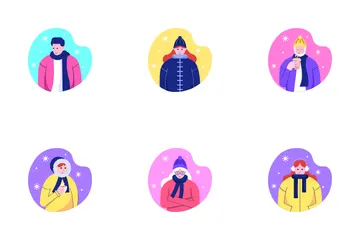 People In Winter Icon Pack