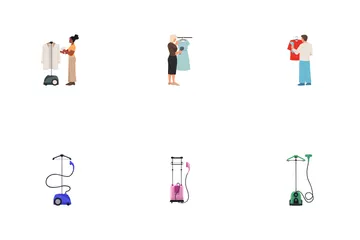 People Who Care About Wardrobe With Steamer Icon Pack
