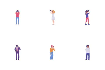 People With Binoculars Icon Pack