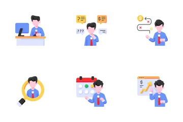 Carácter de negocios y finanzas Icon Pack