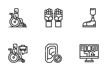 Personas discapacitadas Paquete de Iconos