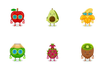 Personnage de fruits mignon Icon Pack