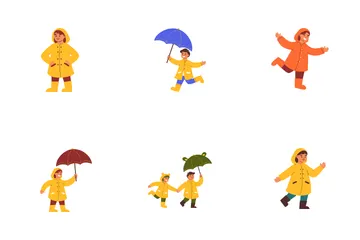 Caractère de la pluie Pack d'Icônes