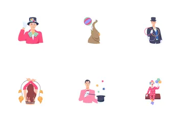Personnages de cirque Pack d'Icônes