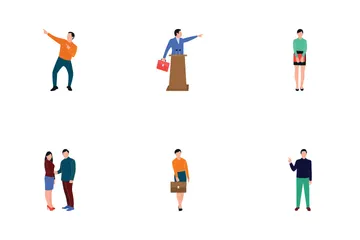 Pessoas de coworking Pacote de Ícones