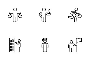 Pessoas de negócios no trabalho Pacote de Ícones