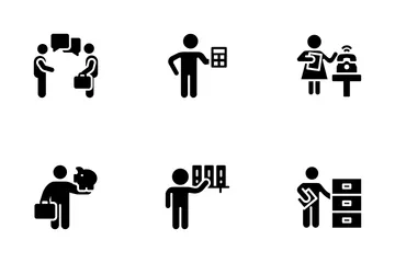 Pessoas de negócios no trabalho Pacote de Ícones