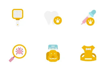 Pet Care Tools And Food Icon Pack