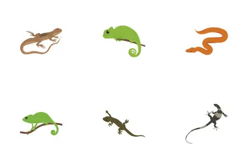 Pet Reptiles And Amphibians Icon Pack