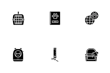 Pet Travel Equipment Icon Pack