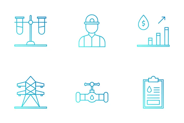 Petroleum Industry Icon Pack - 50 Gradient Industry Icons | SVG, PNG ...