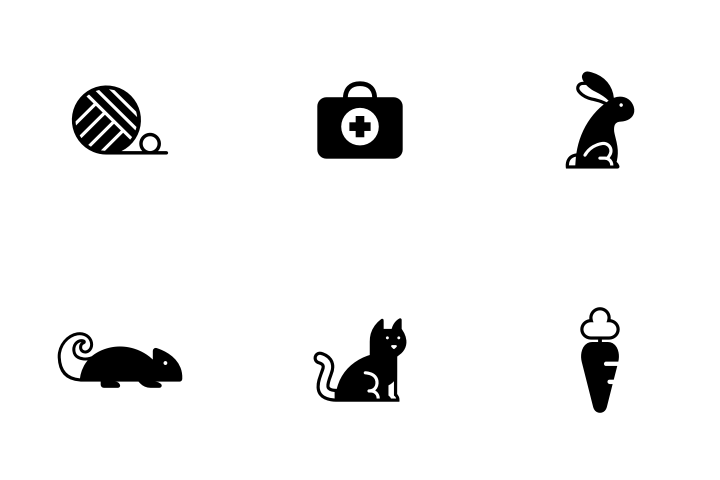 25 Cats Glyph Icon Pack. Vector Illustration Stock Vector - Illustration of  puppy, brush: 271579390