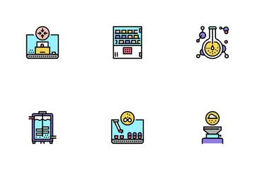 Pharmaceutical Production Factory Icon Pack