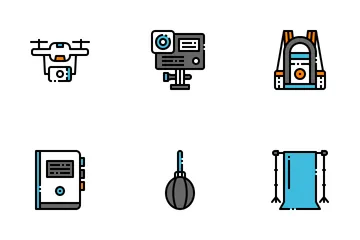 Photographer And Designer Gadget Filled Outline Icon Pack