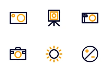 Photography Colorized Outline Icon Pack