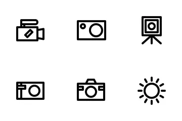 Photography Outline Black Style Icon Pack