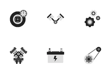 Piezas de máquinas automotrices Paquete de Iconos