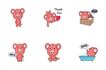 Pig Cartoon Icon Pack