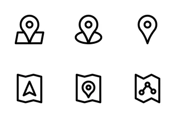 Pin Map (Line) Icon Pack