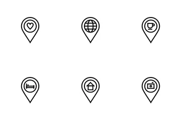 Pines Vanue multiusos para interfaz de mapa Paquete de Iconos