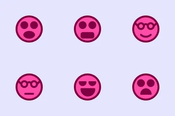 Pink Emoticon Icon Pack