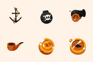 Pirate Icon Pack - 20 Sticker Entertainment Icons 