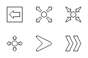 Pixel Art Arrows Outline Icon Pack