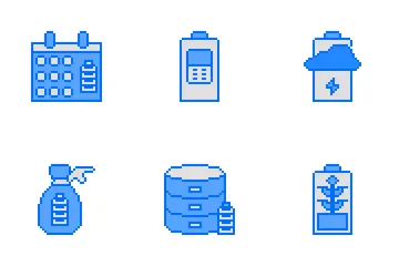 Pixel Art Battery Icon Pack