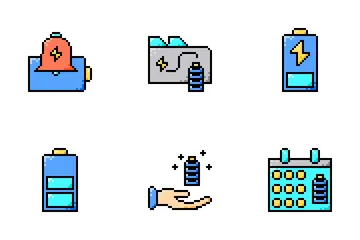 Pixel Art Battery Icon Pack