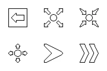 Contorno de setas de pixel art Pacote de Ícones