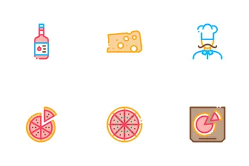 Pizza Délicieuse Nourriture Icon Pack