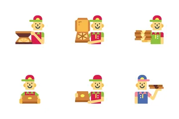 Pizza Delivery Man Icon Pack