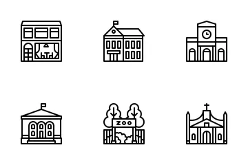 Places In Town Icon Pack