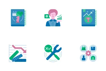 Plan de negocios continuo Paquete de Iconos