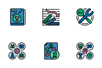 Plan de negocios continuo Paquete de Iconos