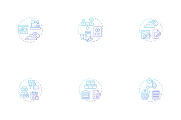 Planejamento de Recursos Materiais Pacote de Ícones