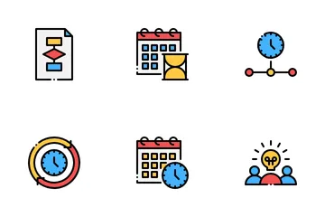 Planning And Organization Calendars Icon Pack