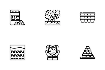 Peat Fuel Production Icon Pack