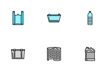Plastic Accessories And Utensil Icon Pack