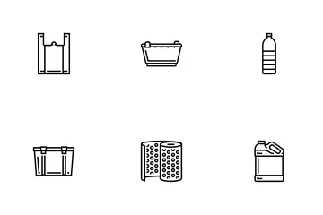 Plastic Accessories And Utensil Icon Pack