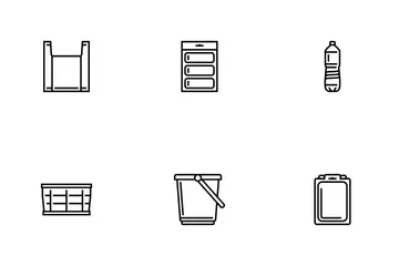 Plastic Packaging Food Container Icon Pack