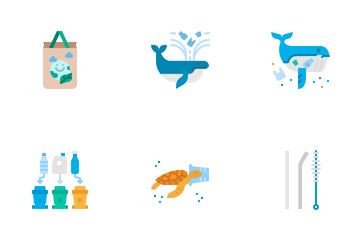 Plastic Pollution Icon Pack