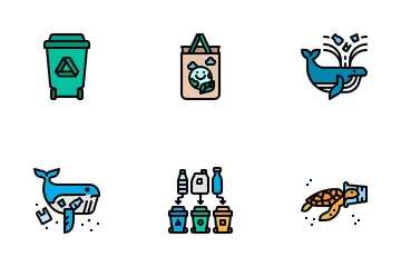 Plastic Pollution Icon Pack