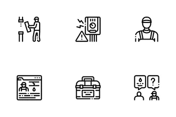 Plumber Profession Icon Pack