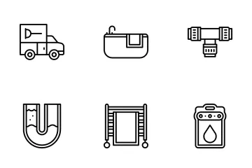 Plumber Tools And Elements Icon Pack