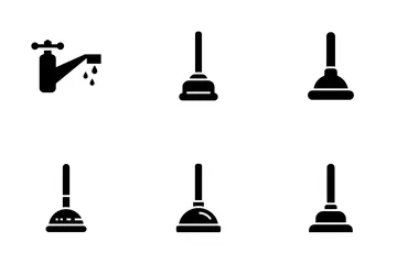 Plumbing Service And Bathroom Icon Pack