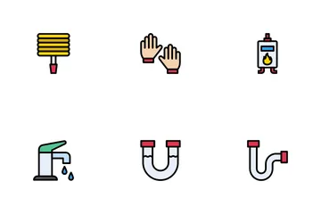 Plumbing Services And Bathroom Icon Pack