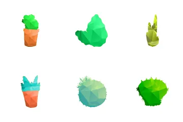 Polygonal Cactus Icon Pack