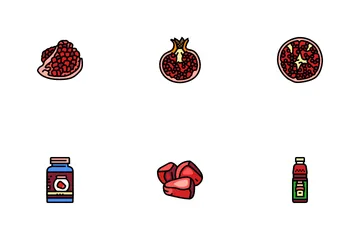 Pomegranate Fruit Icon Pack