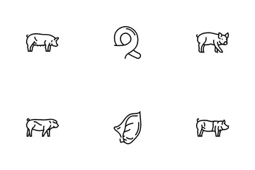 Pork Pig Farm Icon Pack